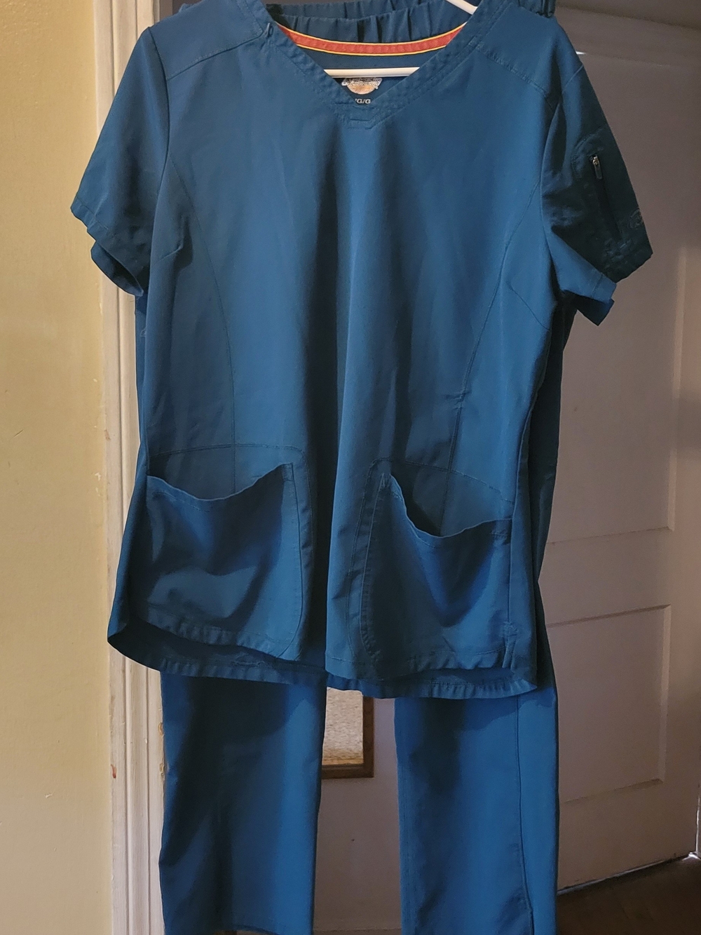 Carribean Blue Medical Scrub Set - Top & Pants